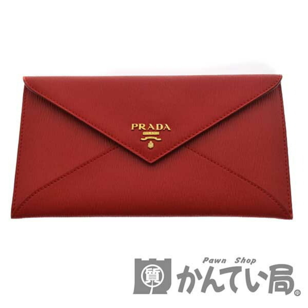 Prada Document Case Wallet Leather Red - image 1